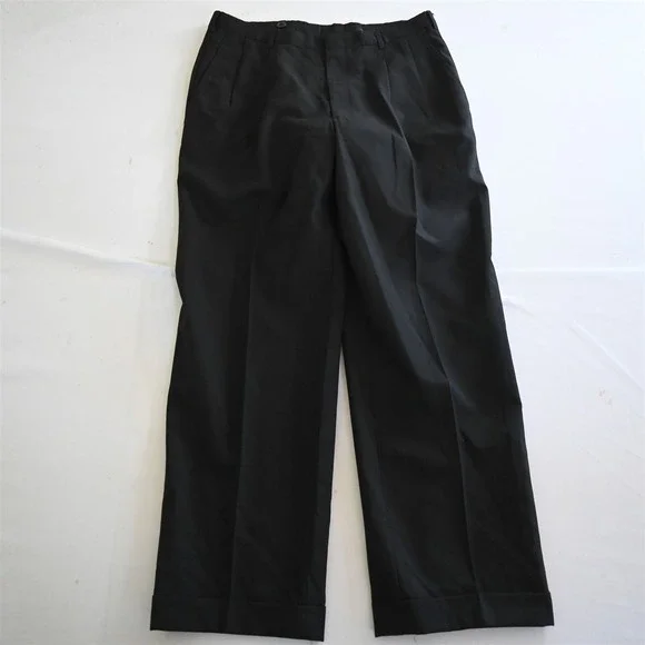 Hart Schaffner Marx 39R 40R 32x30 Black Stripe 100% Wool Mens Jacket Pants Suit